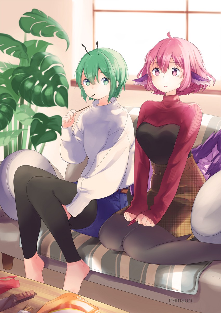 mystia lorelei and wriggle nightbug (touhou) drawn by namauni