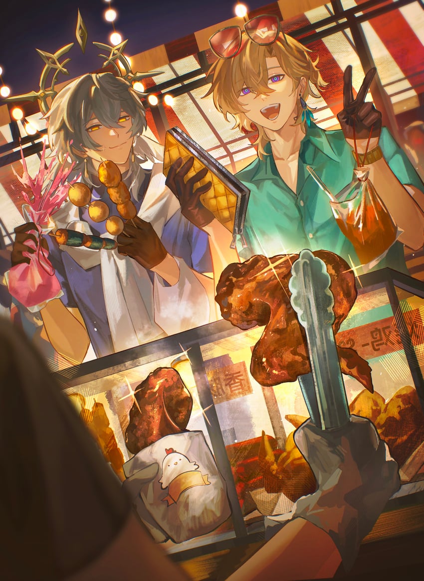 aventurine and sunday (honkai and 1 more) drawn by yaoyaobae