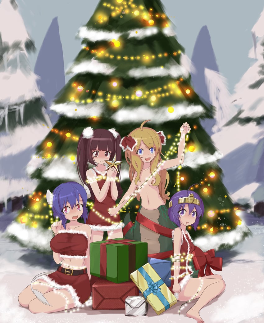 hanazono yurine, minos, and medusa (jashin-chan dropkick) drawn by minos_drawfag