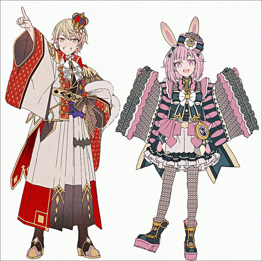 ootori emu and tenma tsukasa (project sekai) drawn by hakusai_(tiahszld)