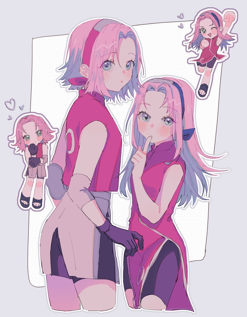 haruno sakura (naruto and 1 more) drawn by 673_q