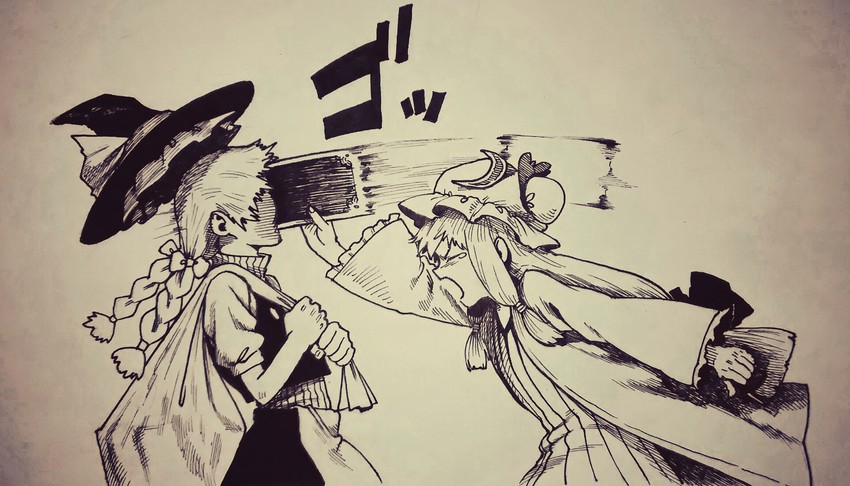 kirisame marisa and patchouli knowledge (touhou) drawn by sendai_(nazonomono)