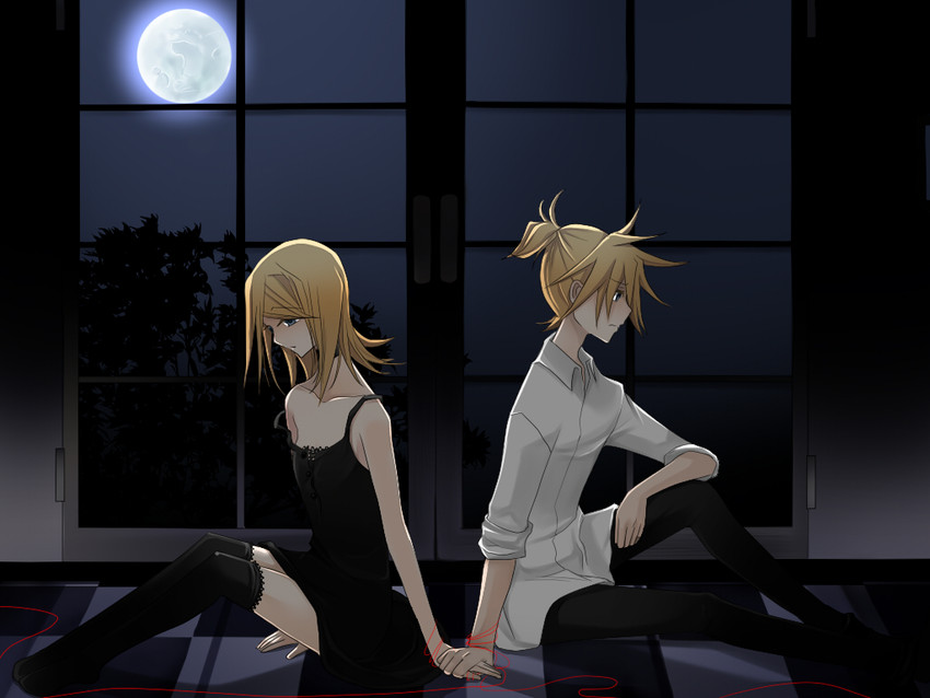kagamine rin and kagamine len (vocaloid) drawn by temari_(deae)