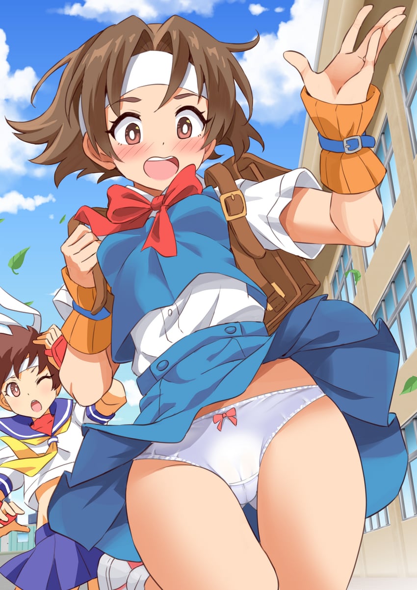 kasugano sakura and wakaba hinata (street fighter and 2 more) drawn by shimouki_izui