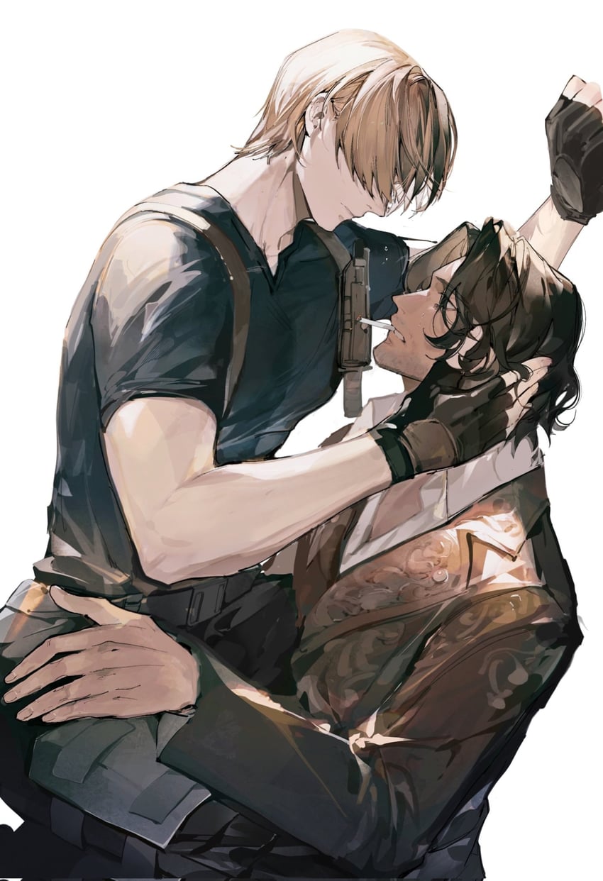 leon s. kennedy and luis sera (resident evil and 1 more) drawn by humidifier_xd