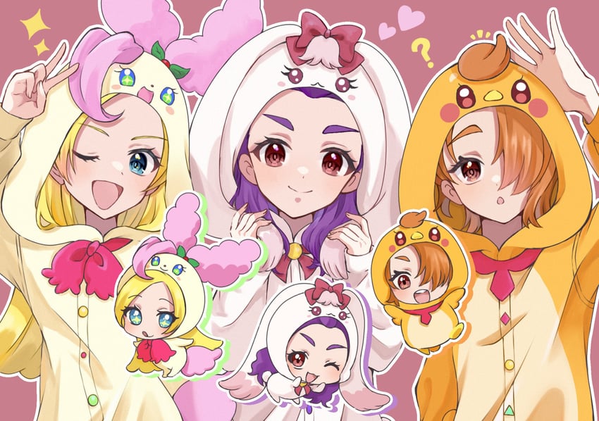 yuunagi tsubasa, mimino kurumi, milk, kirahoshi ciel, and kirarin (precure and 4 more) drawn by shigen_pr
