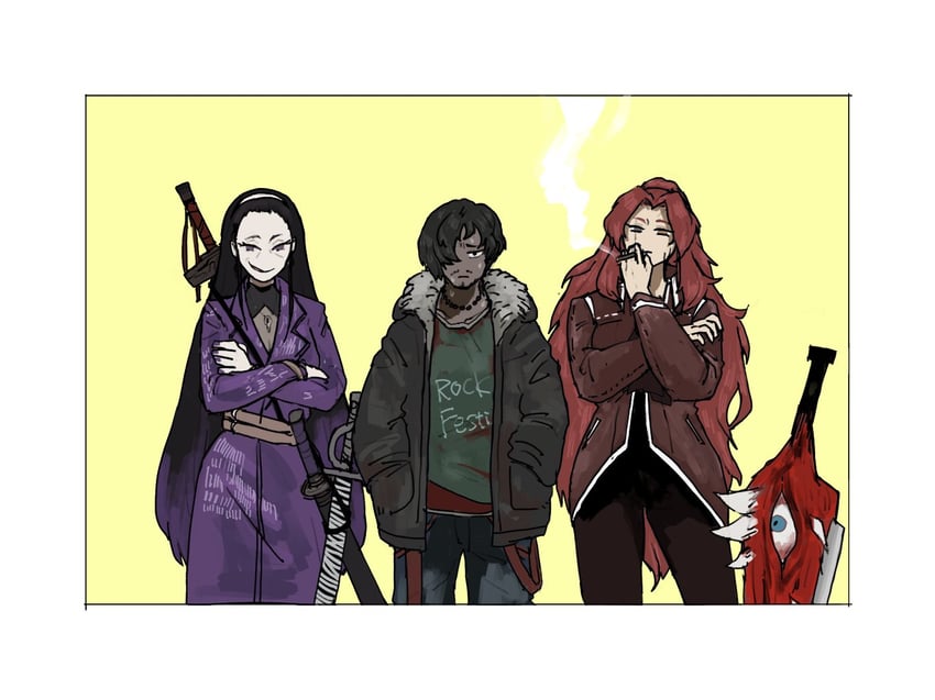 gebura, iori, and pete (project moon and 1 more)