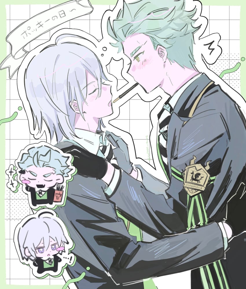 silver vanrouge and sebek zigvolt (twisted wonderland) drawn by salttt_twst