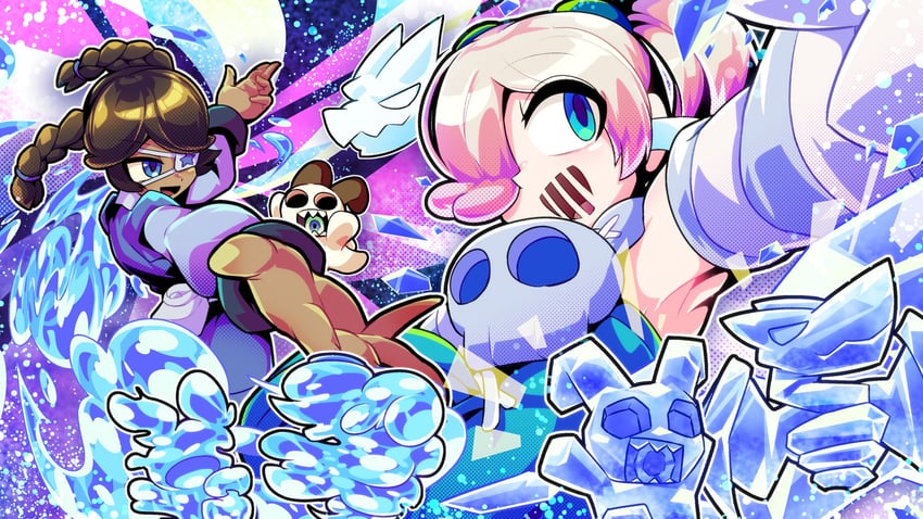 elsa, squigly, leviathan, katara, annie, and 1 more (skullgirls and 1 more) drawn by kanpei_kankitu