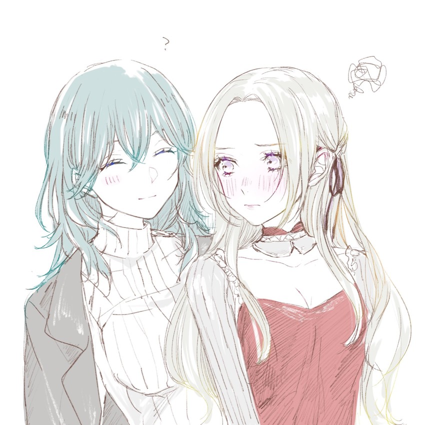 female byleth and edelgard von hresvelg (fire emblem and 1 more) drawn by roroichi