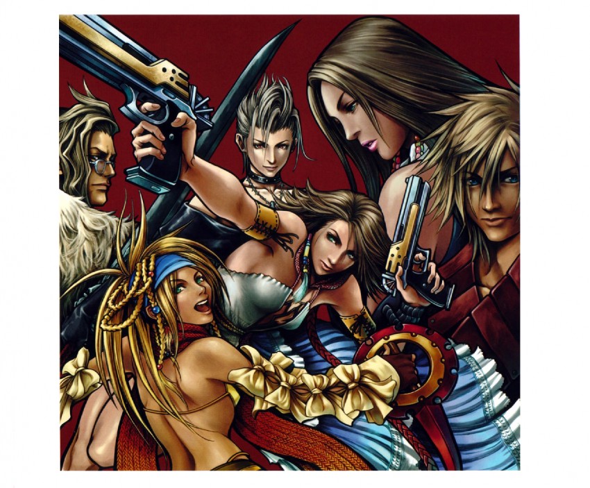 yuna, rikku, thief, gunner, paine, and 4 more (final fantasy and 2 more) drawn by nomura_tetsuya