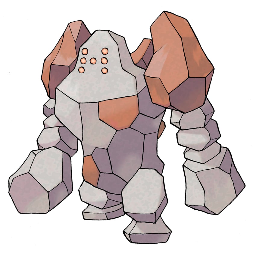 regirock (pokemon and 1 more) drawn by sugimori_ken