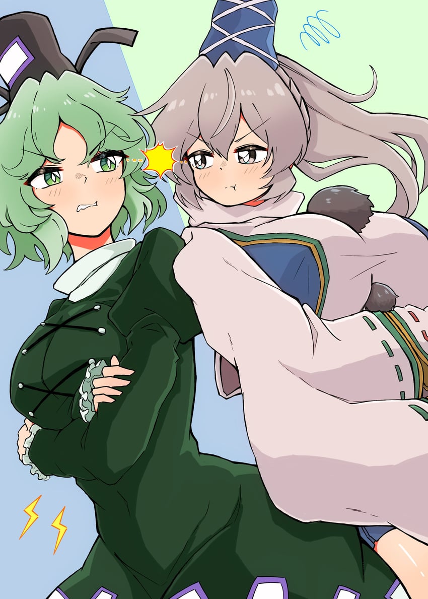 mononobe no futo and soga no tojiko (touhou) drawn by gurajio