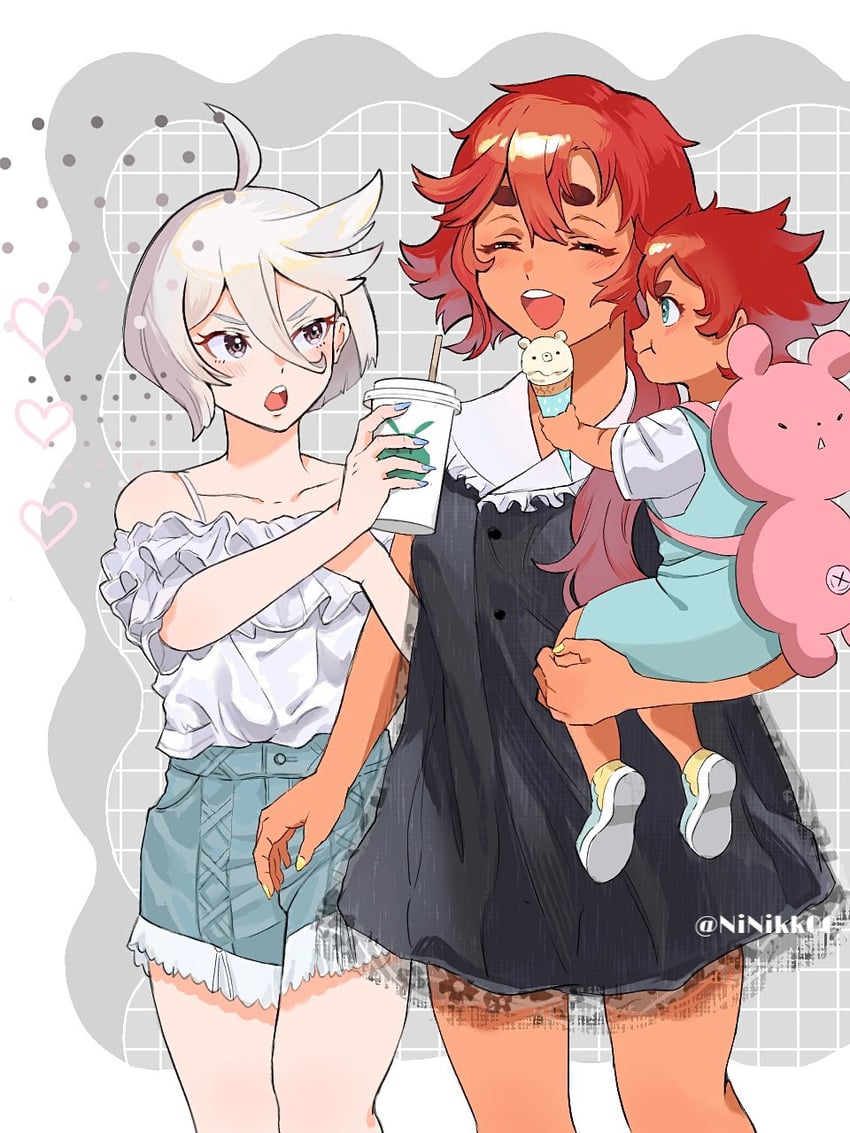 suletta mercury, miorine rembran, and ericht samaya (gundam and 1 more) drawn by ninikk00