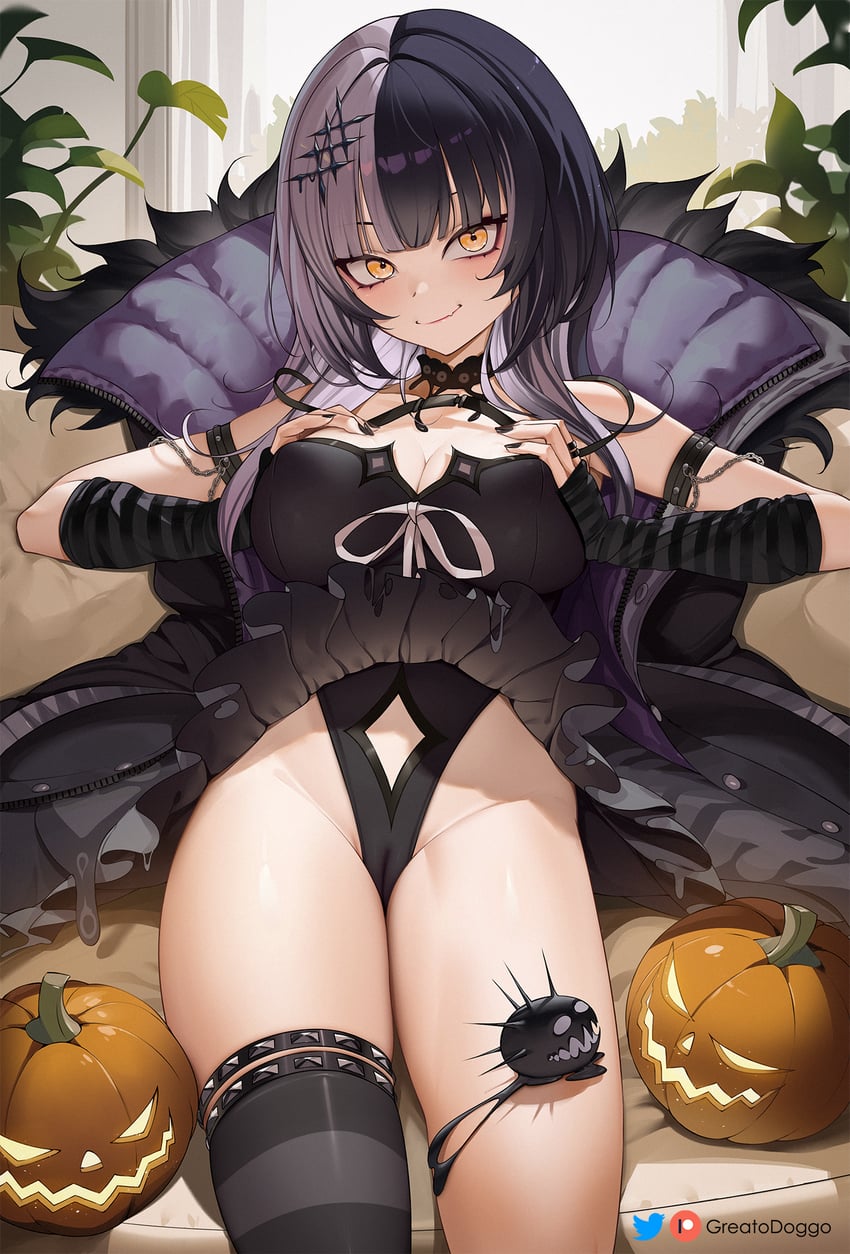 shiori novella and yorick (hololive and 1 more) drawn by greatodoggo