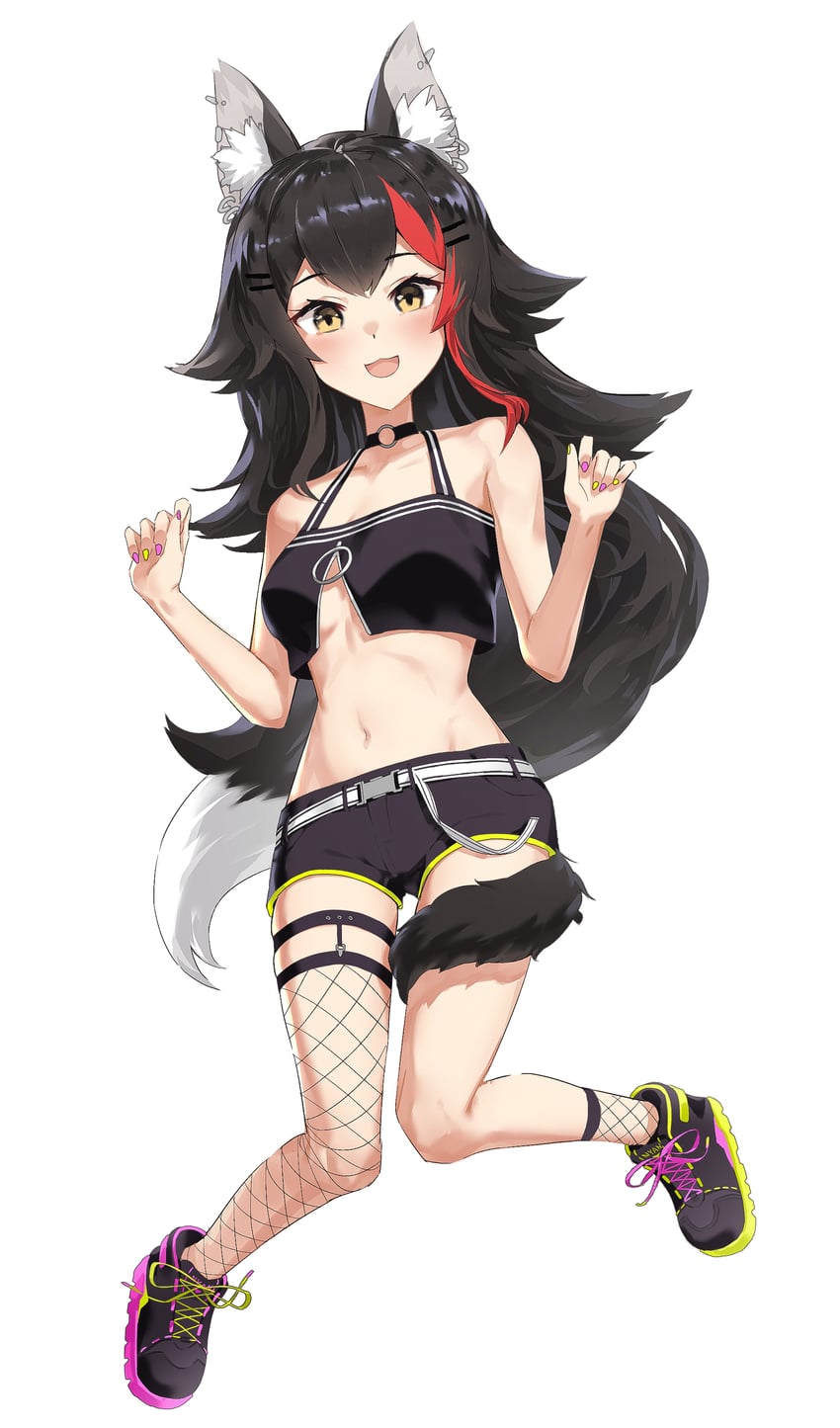tokoyami towa and ookami mio (hololive) drawn by kimpanzi