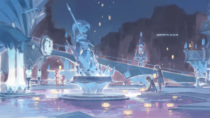 link, princess zelda, and mipha (the legend of zelda and 1 more) drawn by kchang57