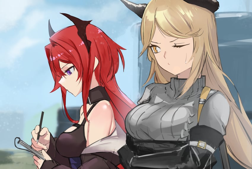 surtr and meteorite (arknights) drawn by ao_oni_(onioni-aoi)