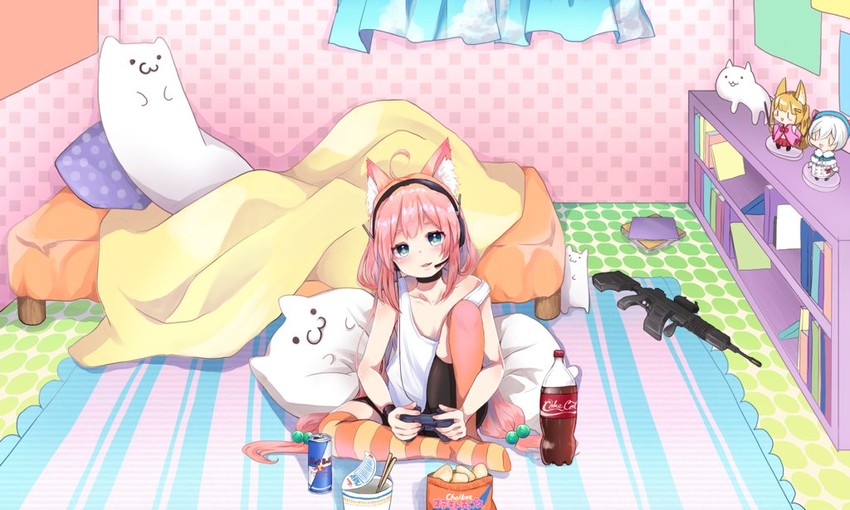 nekomiya hinata, dennou shoujo siro, and mikoko (.live and 4 more) drawn by yoshinoalice2