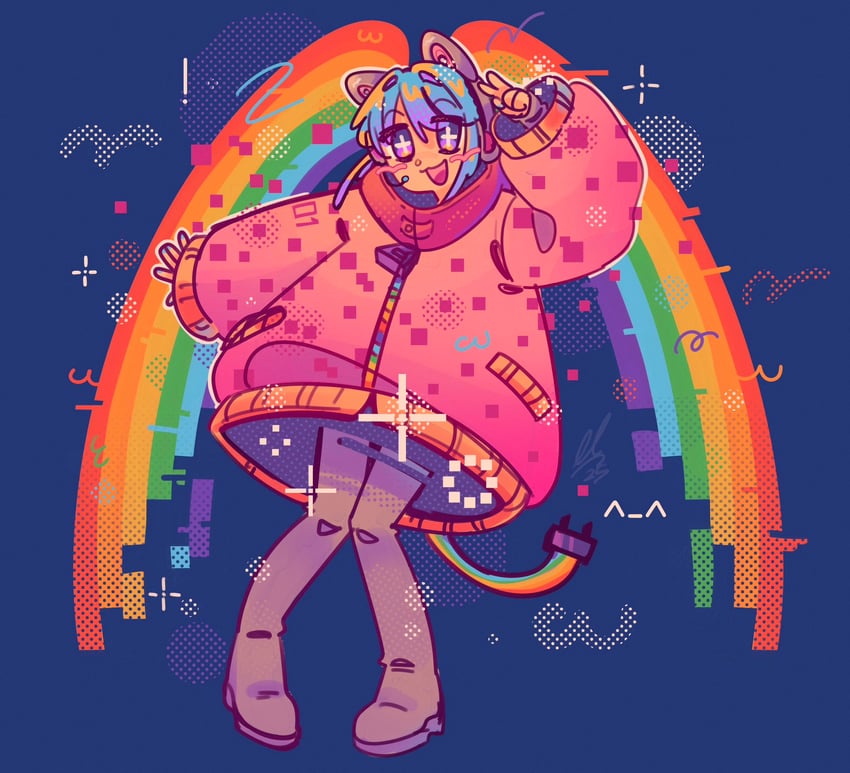 hatsune miku and nyan cat (vocaloid and 1 more) drawn by laujita