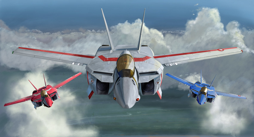 vf-1, ichijou hikaru, vf-1j, maximilian jenius, and millia jenius (macross and 1 more) drawn by i.t.o_daynamics