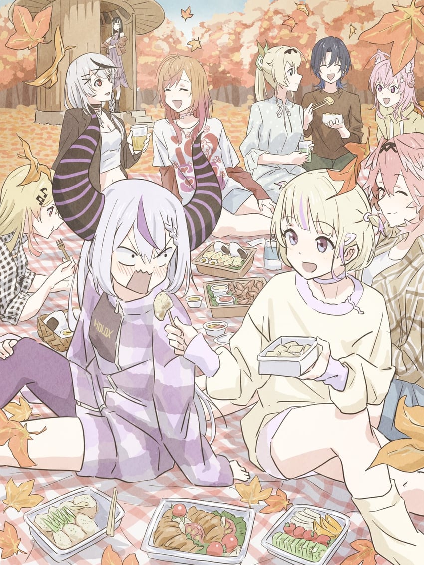 sakamata chloe, la+ darknesss, hakui koyori, kazama iroha, takane lui, and 5 more (hololive and 1 more) drawn by tauyoshi728