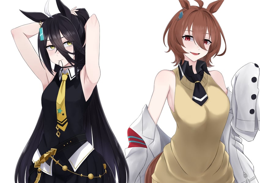 agnes tachyon and manhattan cafe (umamusume) drawn by ibuki_grunt