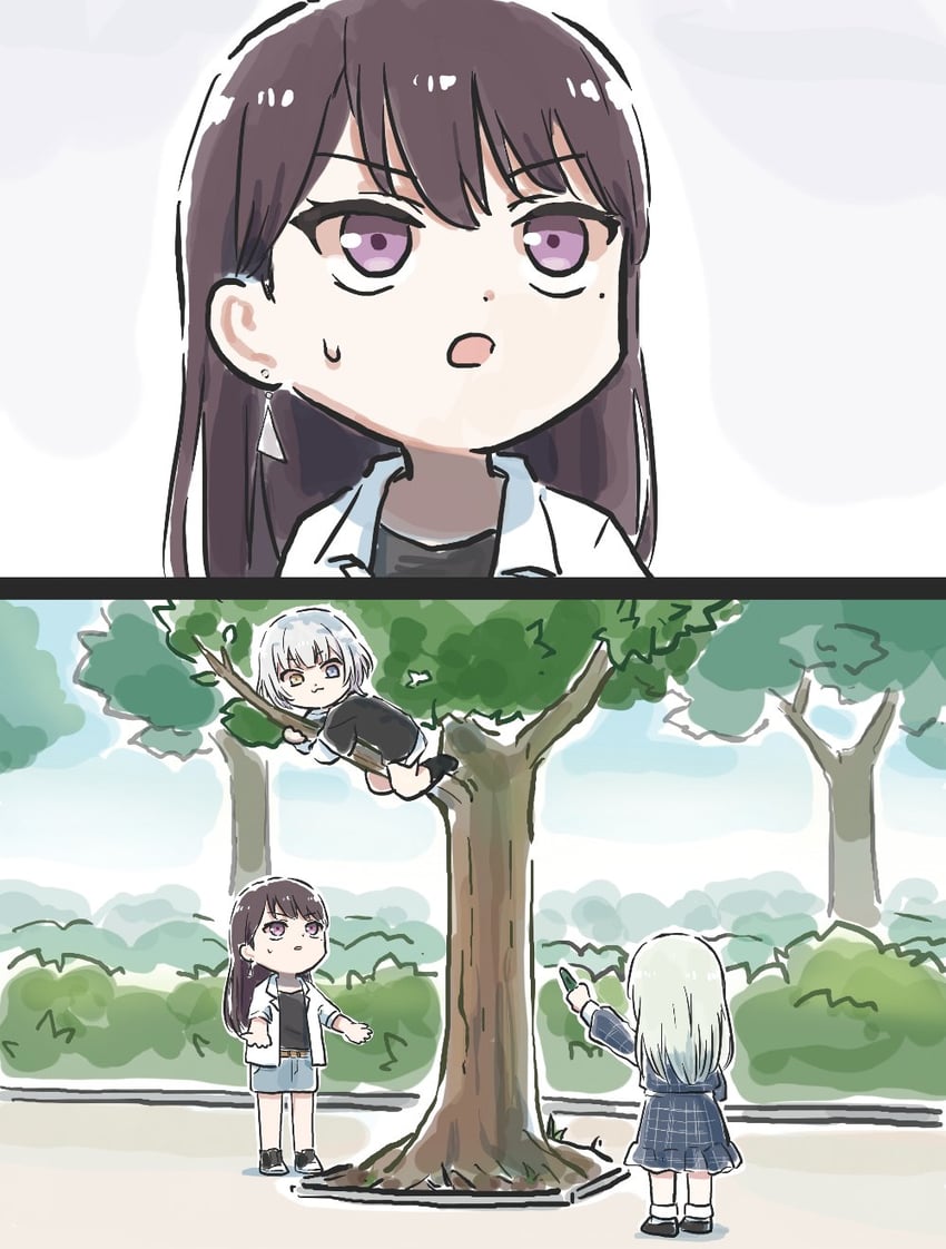 shiina taki, wakaba mutsumi, and kaname raana (bang dream! and 1 more) drawn by lyy