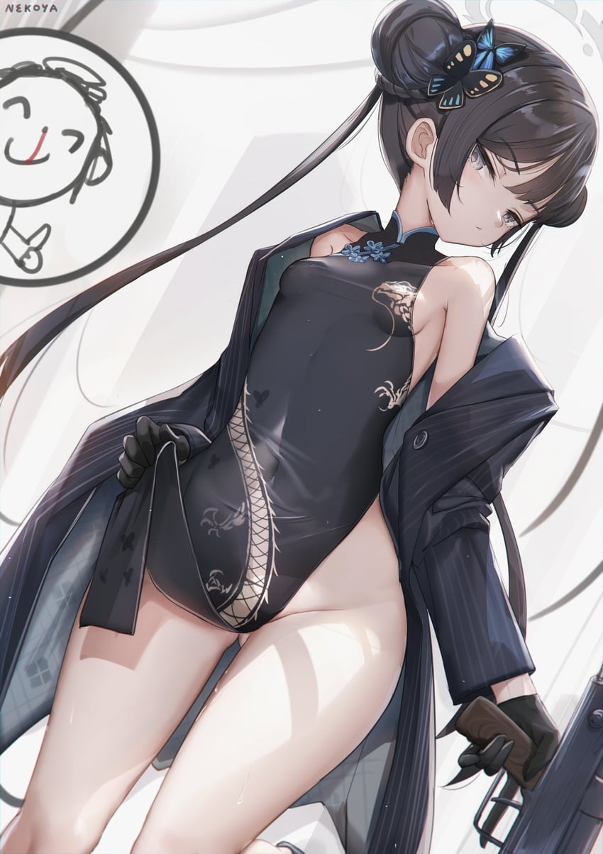 sensei, doodle sensei, and kisaki (blue archive) drawn by nekoya_(liu)