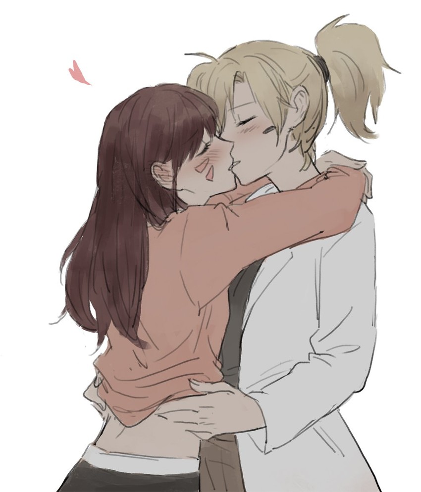 d.va and mercy (overwatch and 1 more) drawn by mo_(ine_mao)