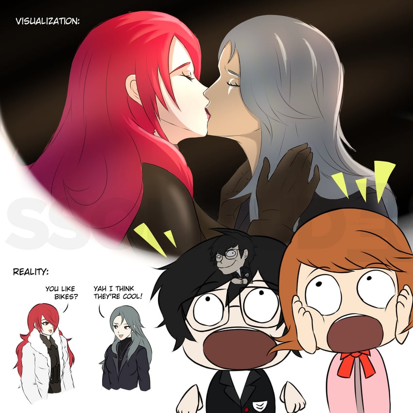 amamiya ren, takeba yukari, kirijou mitsuru, and niijima sae (persona and 2 more) drawn by ssolitude-sama