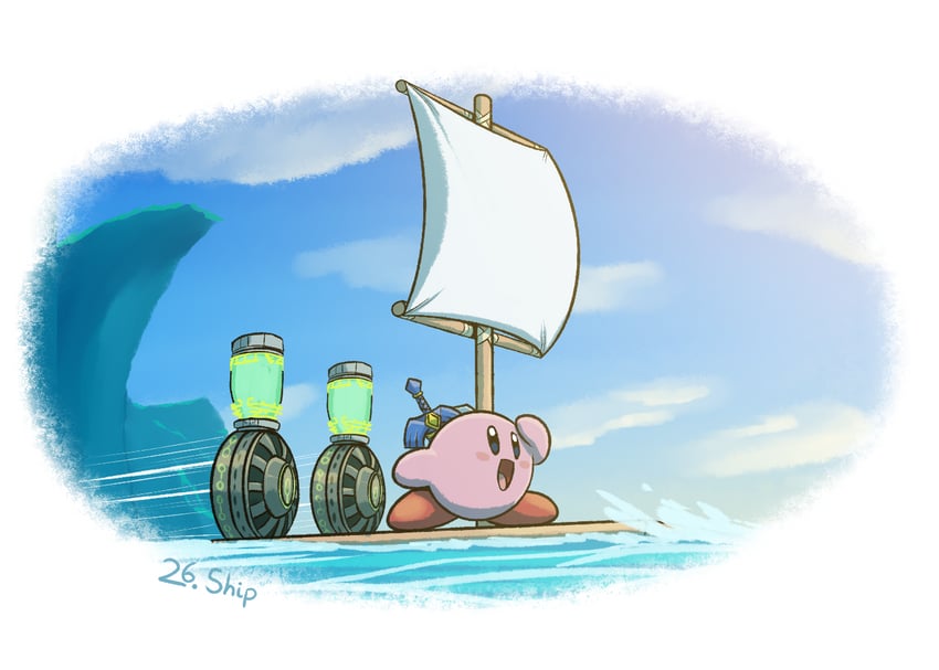 kirby (the legend of zelda and 2 more) drawn by sol-lar-bink
