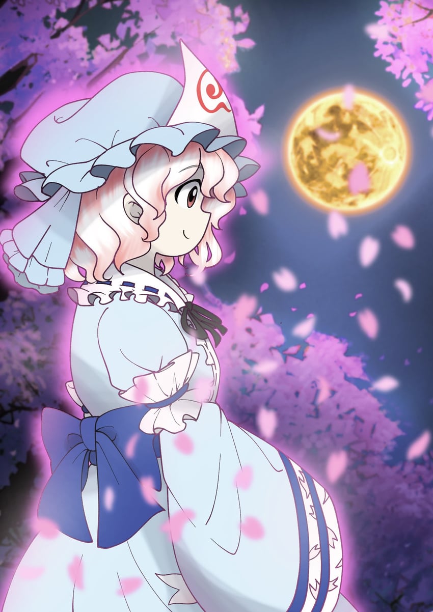 saigyouji yuyuko (touhou and 1 more) drawn by edwardmidori