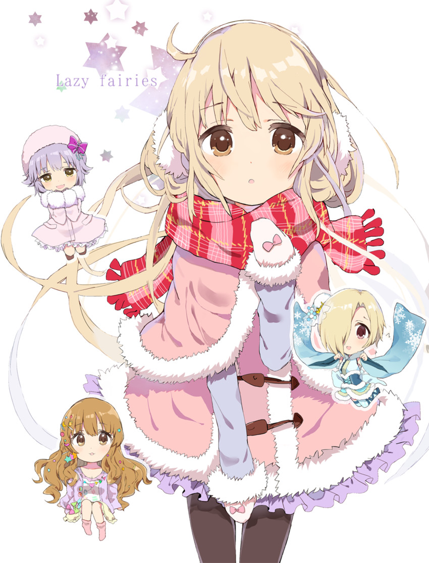 shirasaka koume, futaba anzu, koshimizu sachiko, and moroboshi kirari (idolmaster and 1 more) drawn by caracorn