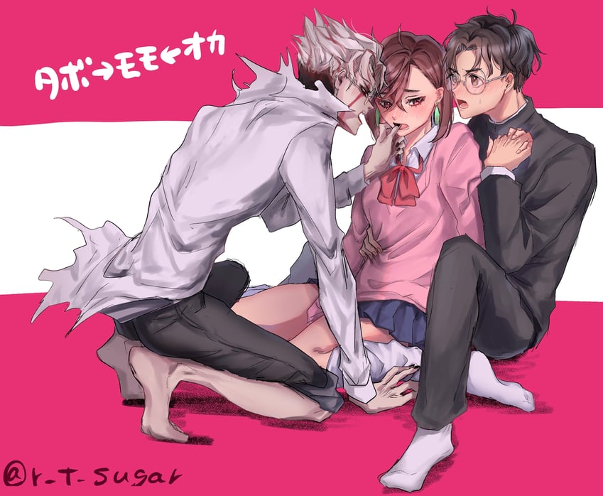 ayase momo and takakura ken (dandadan) drawn by r_t_sugar
