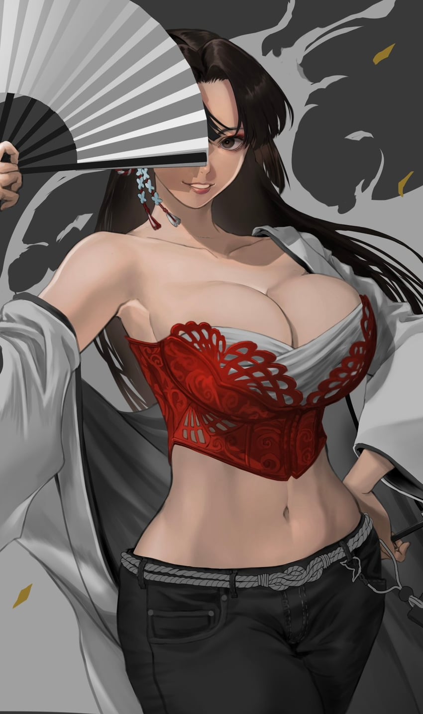 shiranui mai (street fighter and 2 more) drawn by gauss_<bokashi