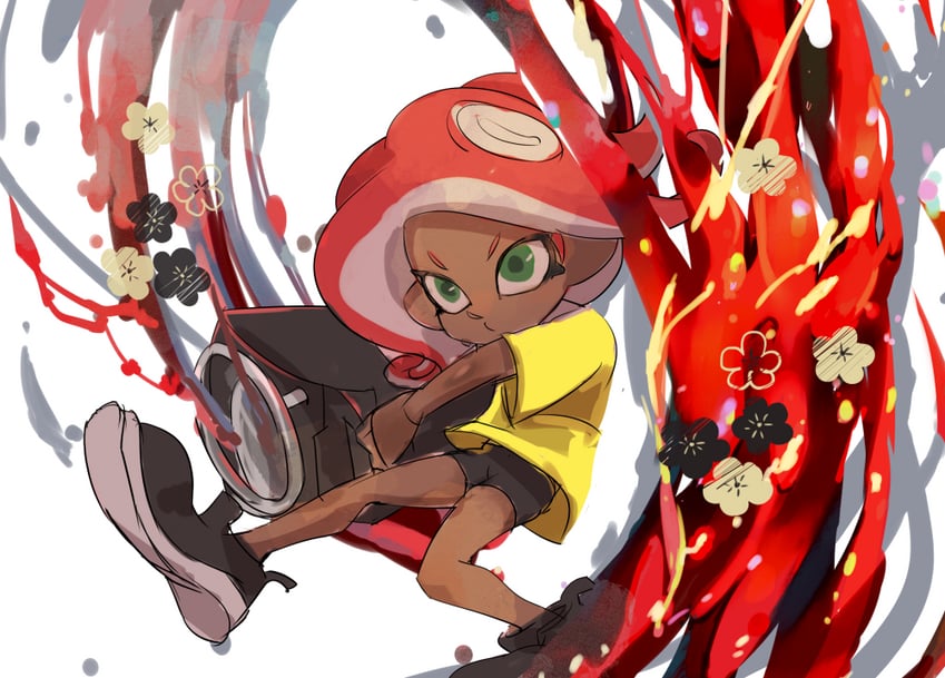 octoling player character and octoling girl (splatoon) drawn by koike3582