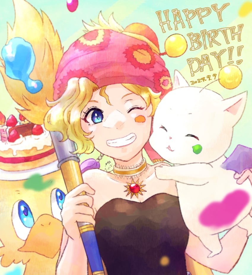 moogle and relm arrowny (final fantasy and 1 more) drawn by hinodecotori