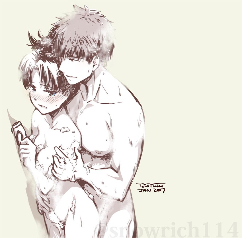 tohsaka rin and emiya shirou (fate and 1 more) drawn by iida_toyoyuki