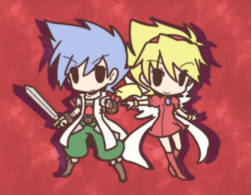 nina and ryu (breath of fire and 1 more) drawn by fushigi_ebi