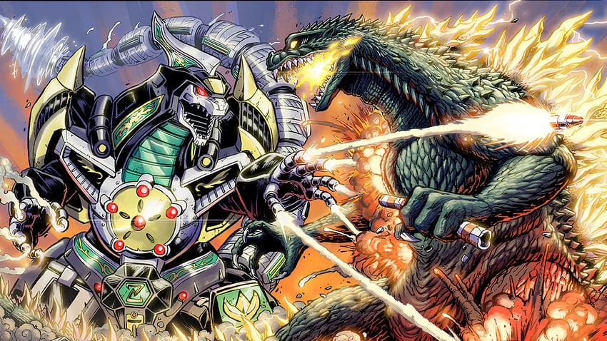 godzilla, dragon caesar, and dragonzord (godzilla and 4 more) drawn by matt_frank