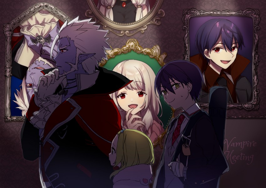 kenmochi touya, morinaka kazaki, and gilzaren iii (nijisanji) drawn by yamabukiiro