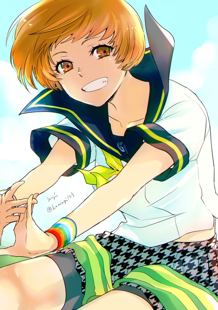 satonaka chie (persona and 1 more) drawn by komugi_(mugiwaraclub)