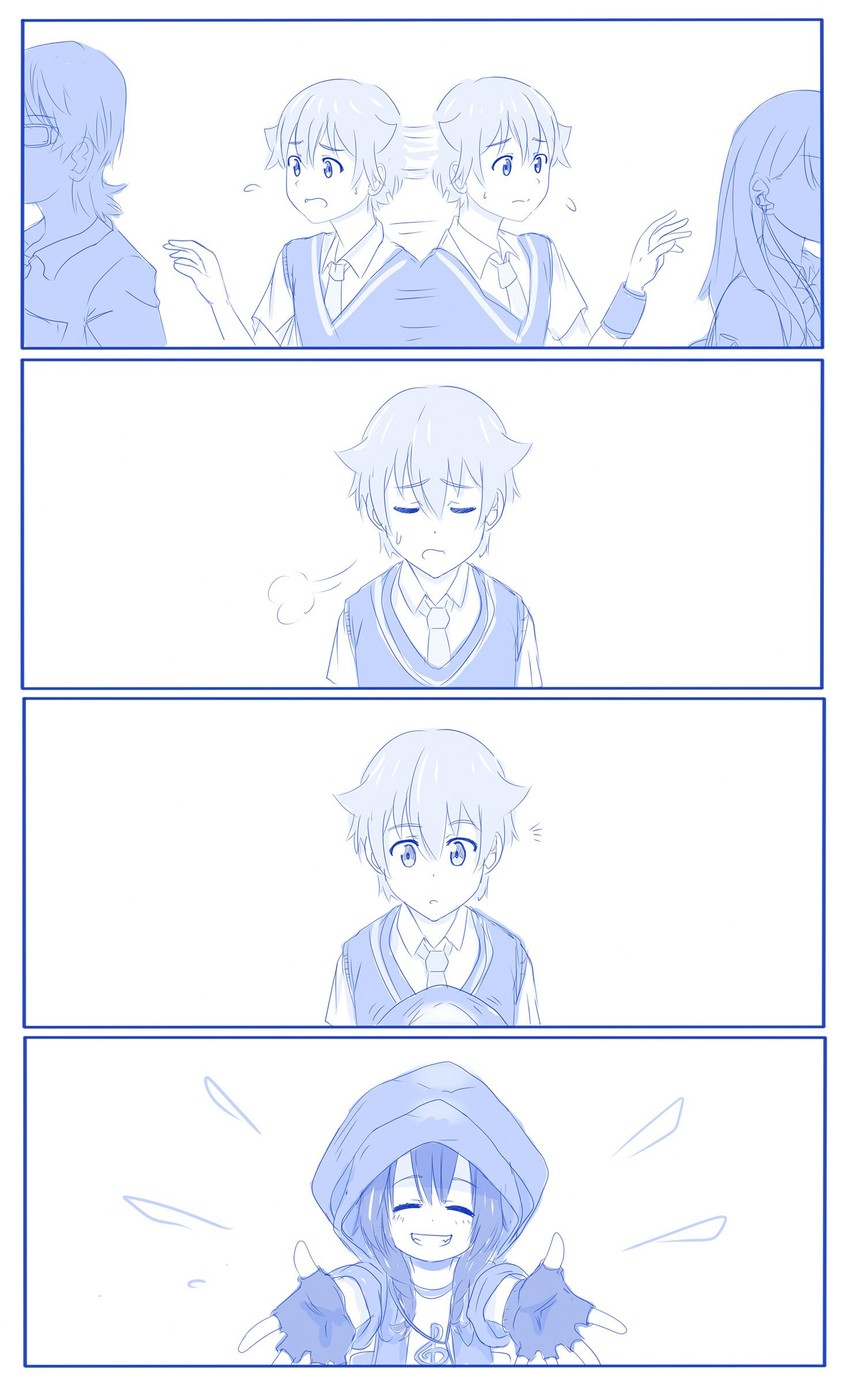 takarada rikka, hibiki yuuta, anosillus ii, and utsumi shou (gridman universe and 1 more) drawn by viperxtr