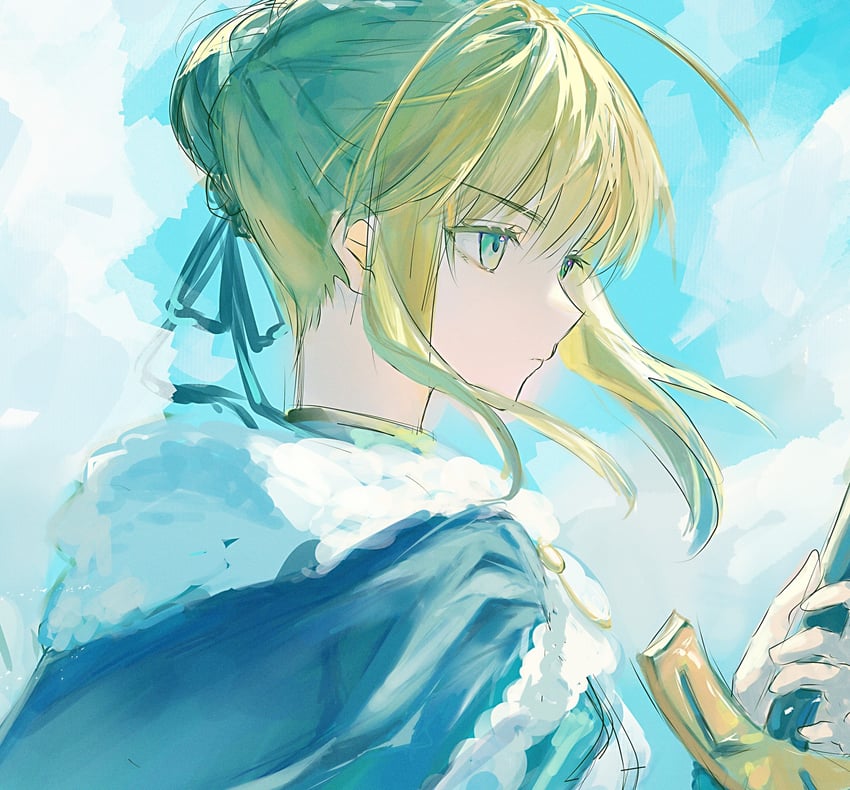 artoria pendragon and saber (fate and 1 more) drawn by nigiri