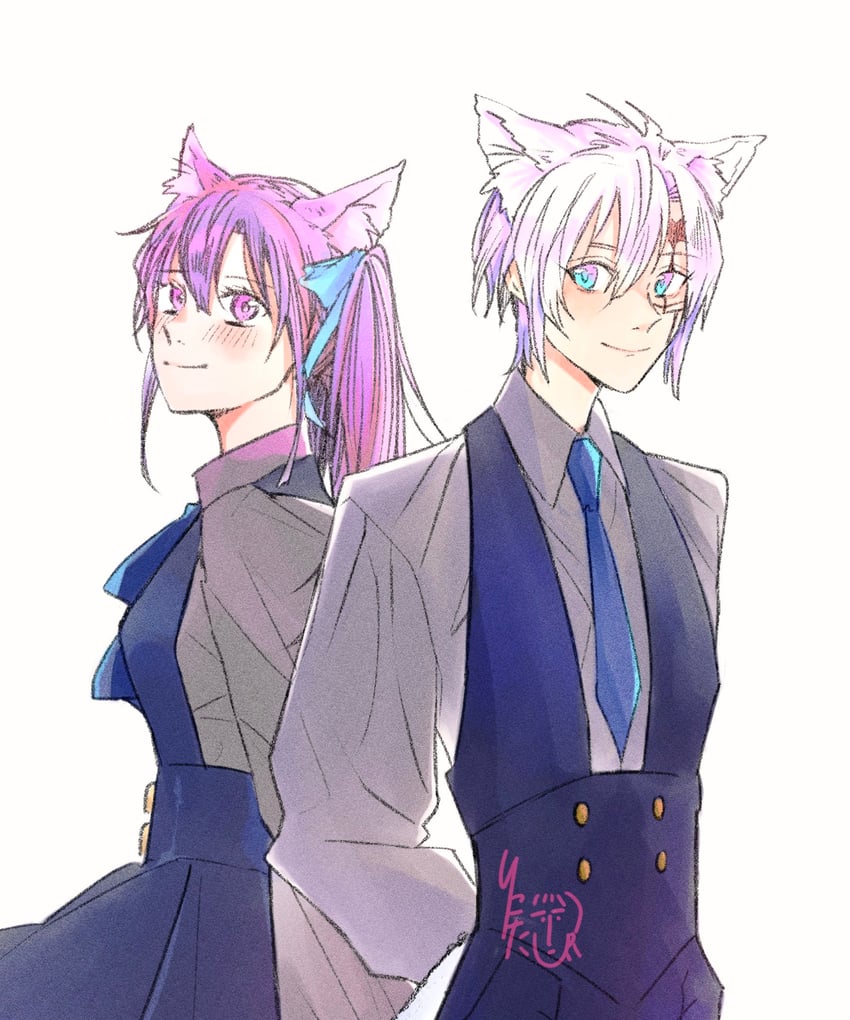 lenalee lee and allen walker (d.gray-man) drawn by rikota
