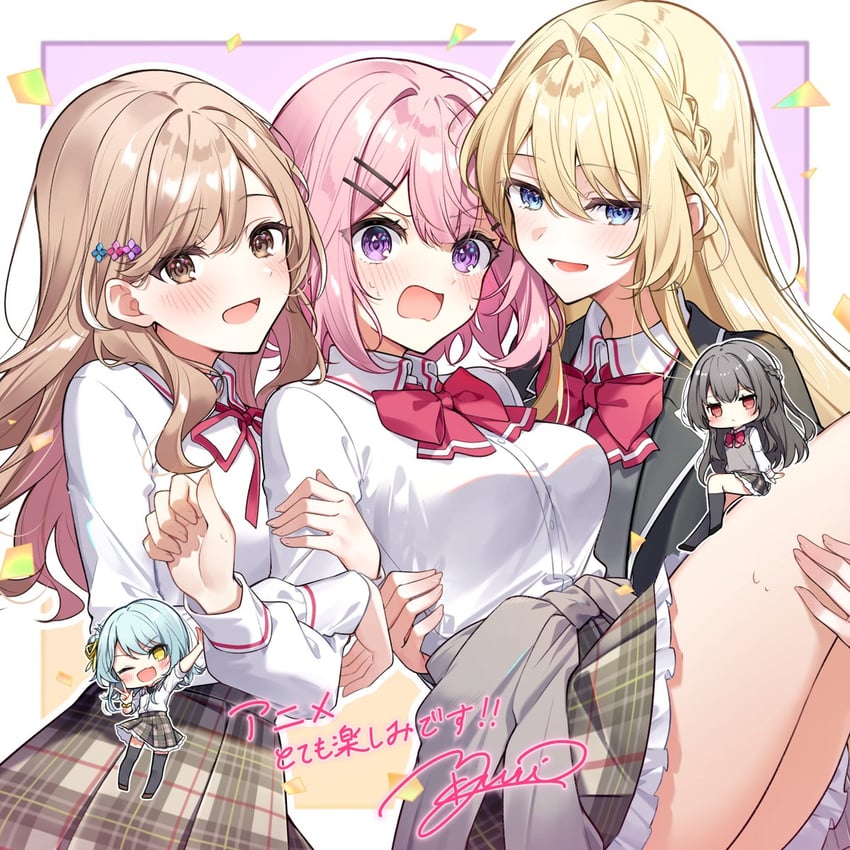 amaori renako, ouzuka mai, sena ajisai, koto satsuki, and koyanagi kaho (watashi ga koibito ni nareru wake naijan murimuri!) drawn by kisaragi_yuri