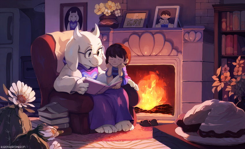 frisk, sans, papyrus, undyne, toriel, and 2 more (undertale) drawn by bluekomadori