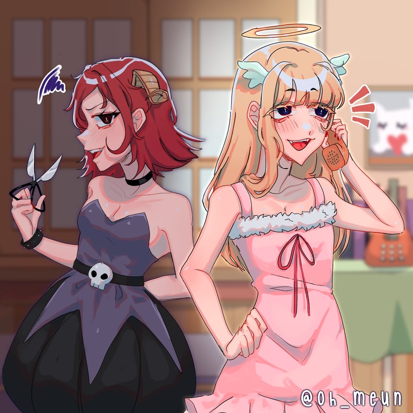 devil and angel (devilish hairdresser) drawn by aawmeun