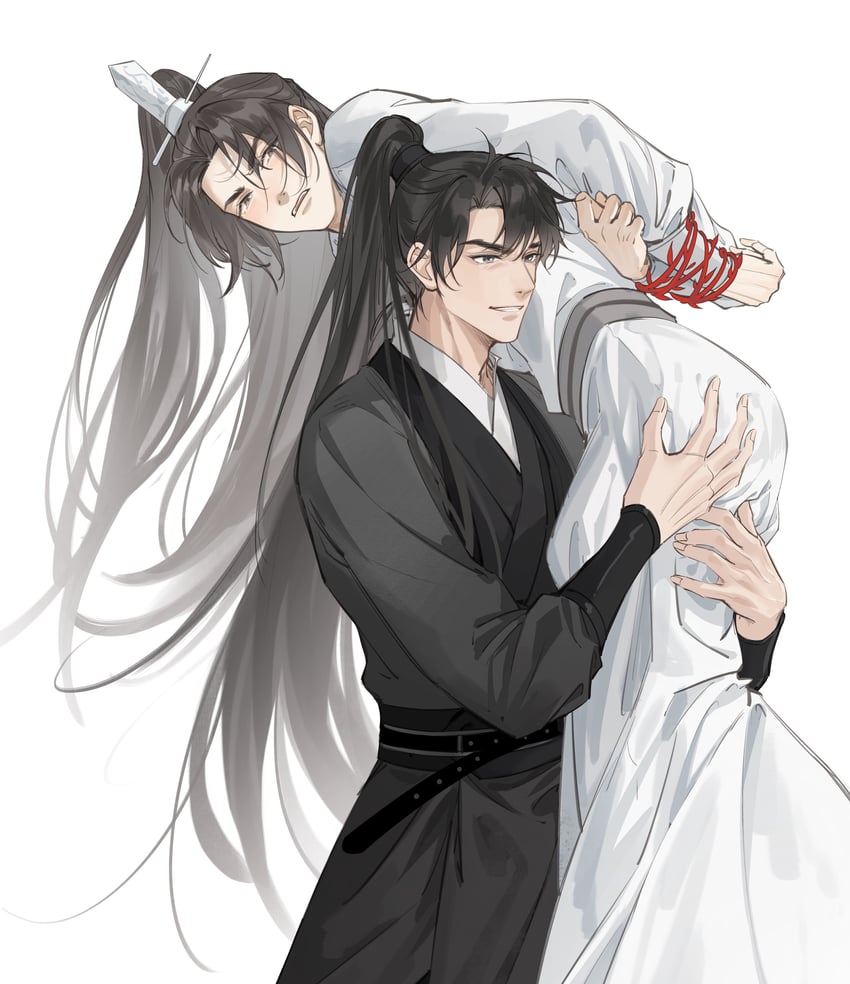 chu wanning and mo ran (erha he ta de bai mao shizun) drawn by huiii_0209